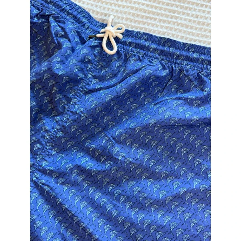 Polo Ralph Lauren Swim Trunks Mens 3XLT Blue Marlin Fish Print Board Shorts